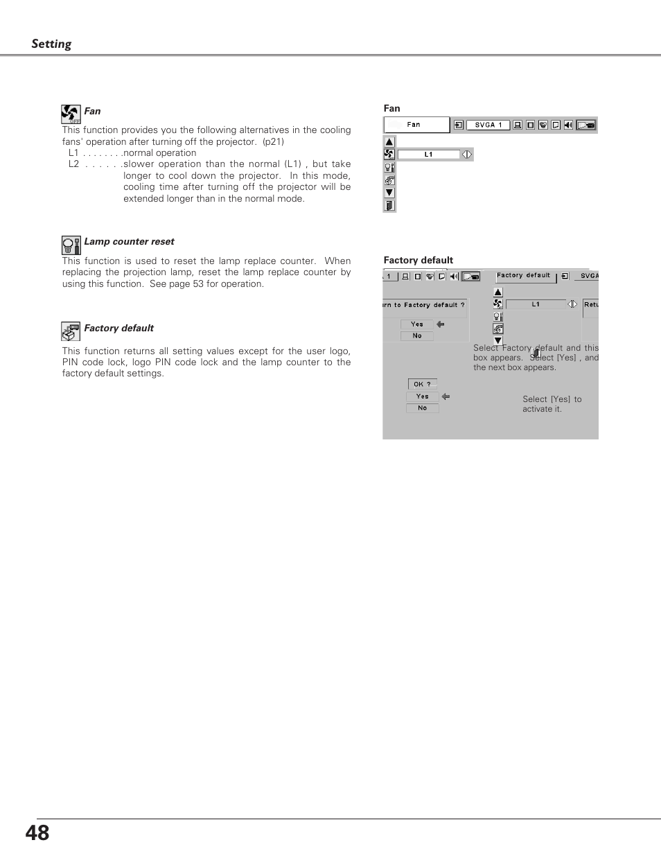 Eiki LC-XB30 User Manual | Page 48 / 64