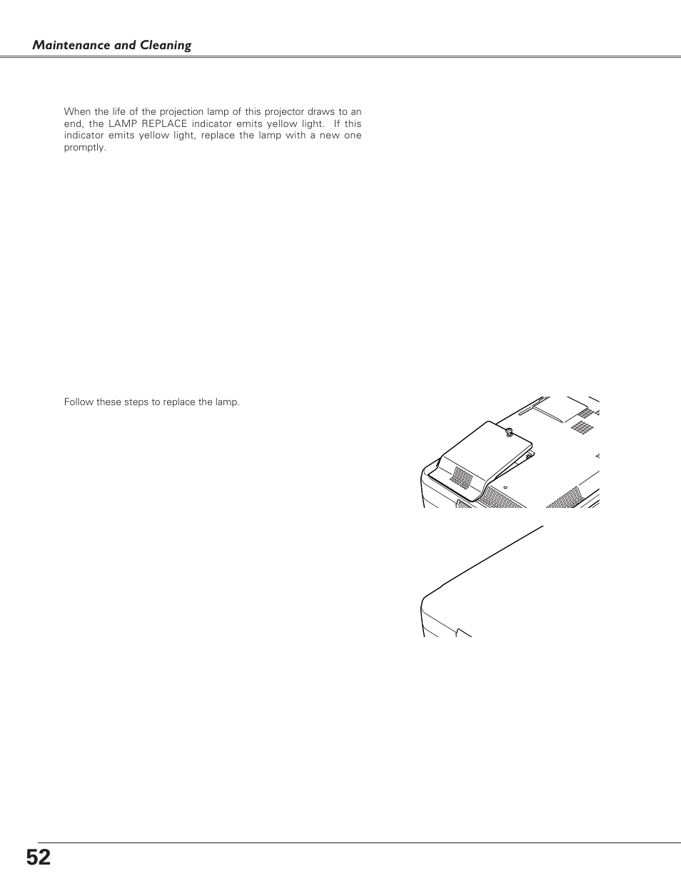 Lamp replacement | Eiki LC-XB30 User Manual | Page 52 / 64