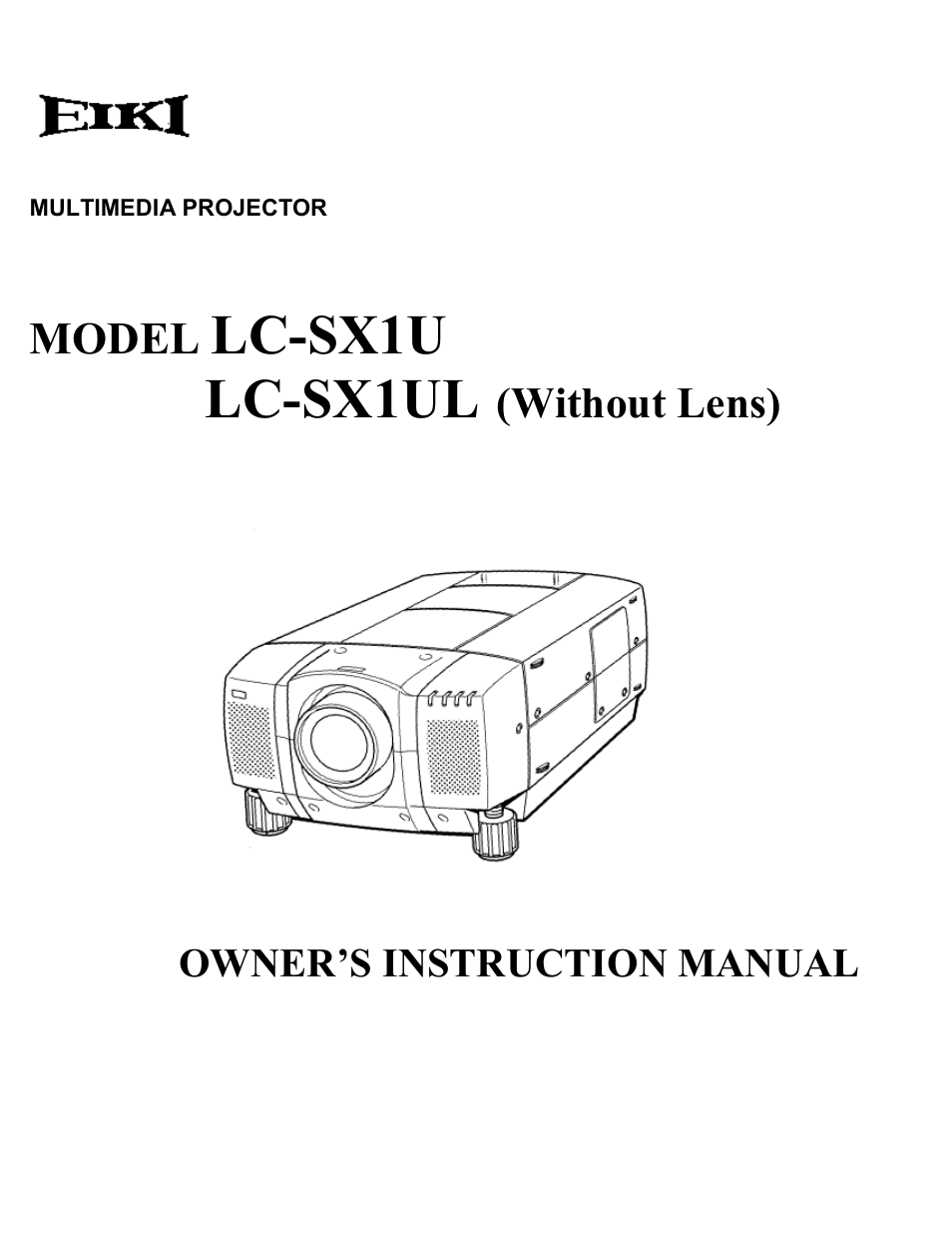 Eiki LC-SXIU User Manual | 59 pages