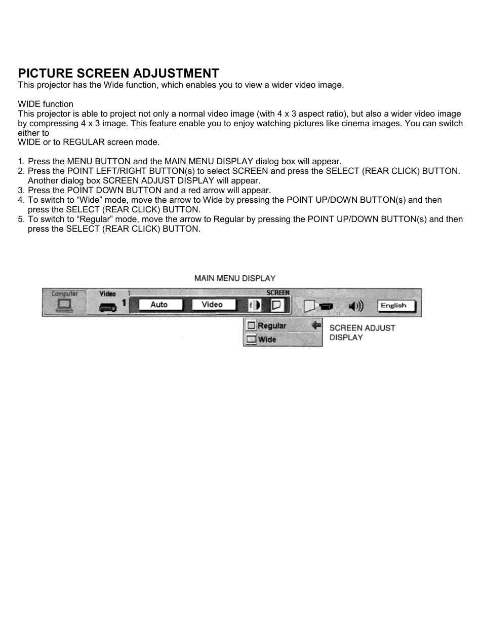 Picture screen adjustment | Eiki LC-SXIU User Manual | Page 39 / 59