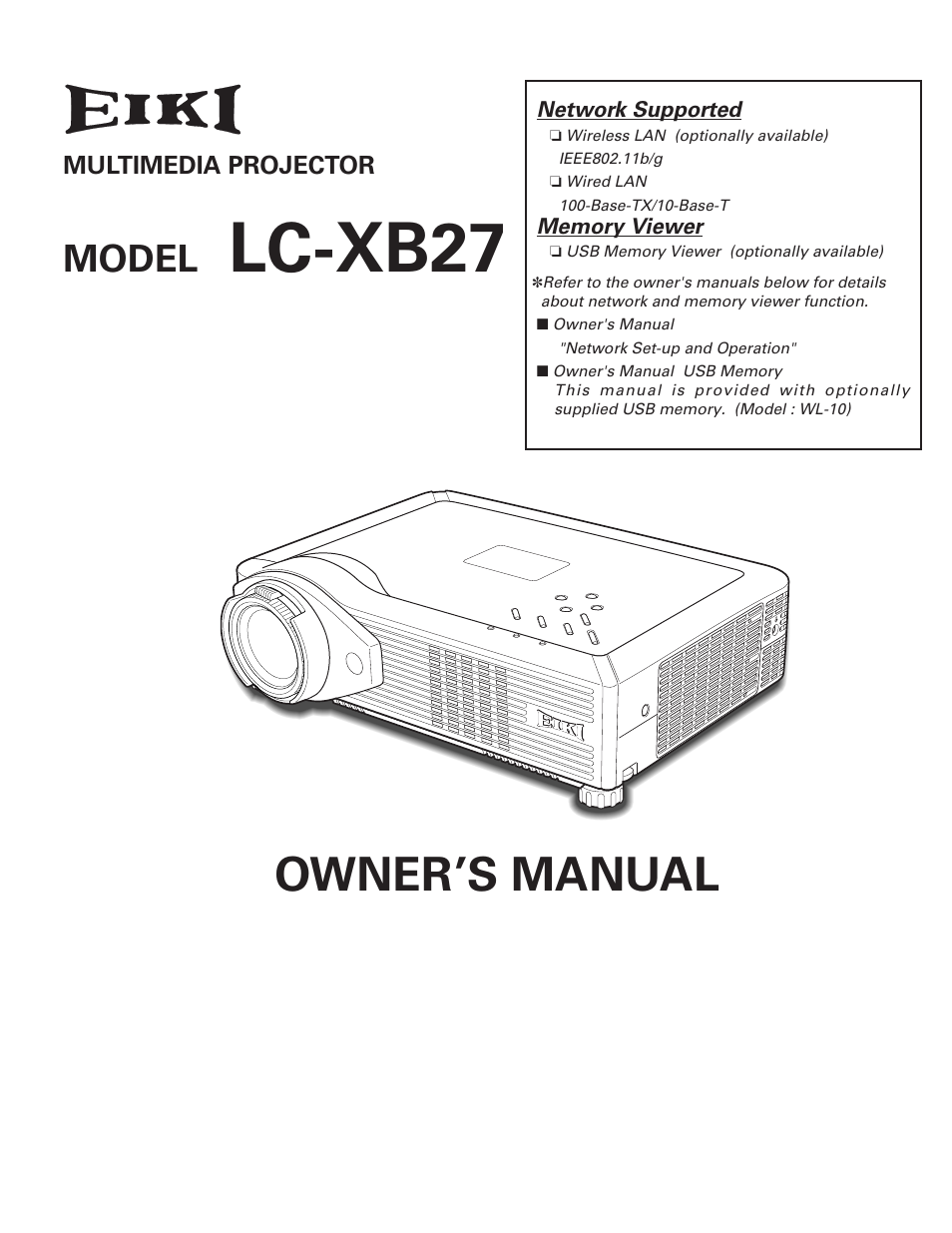 Eiki LC-XB27 User Manual | 72 pages