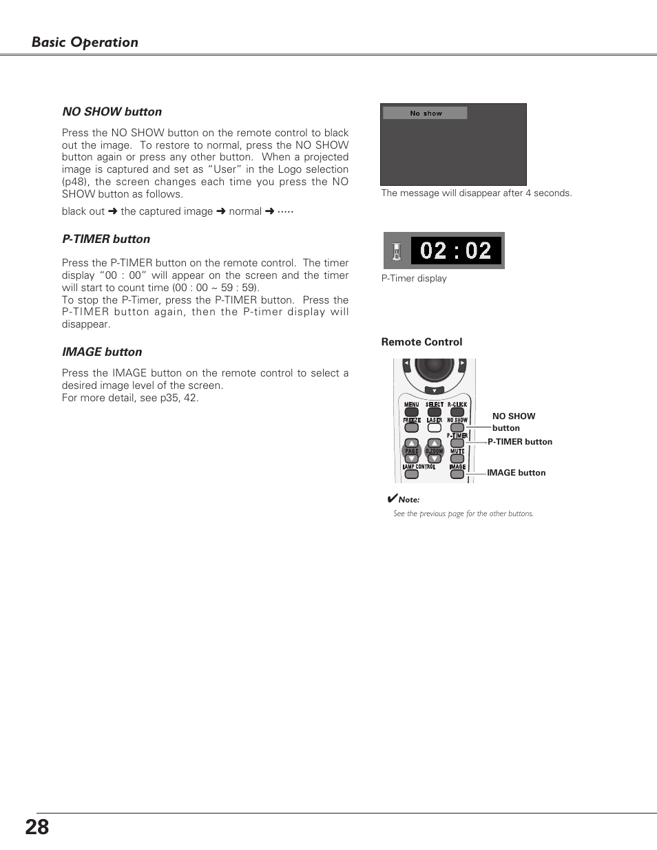 Basic operation | Eiki LC-XB27 User Manual | Page 28 / 72