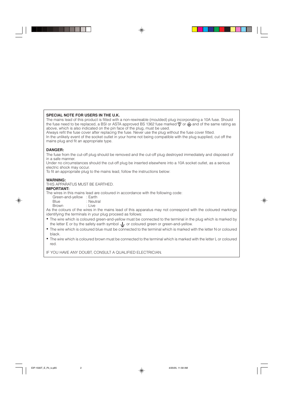 Eiki EIP-1500T User Manual | Page 3 / 71