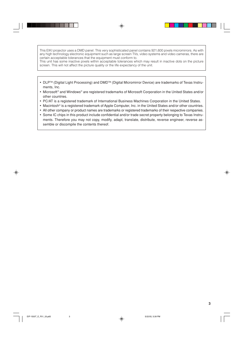 Eiki EIP-1500T User Manual | Page 6 / 71