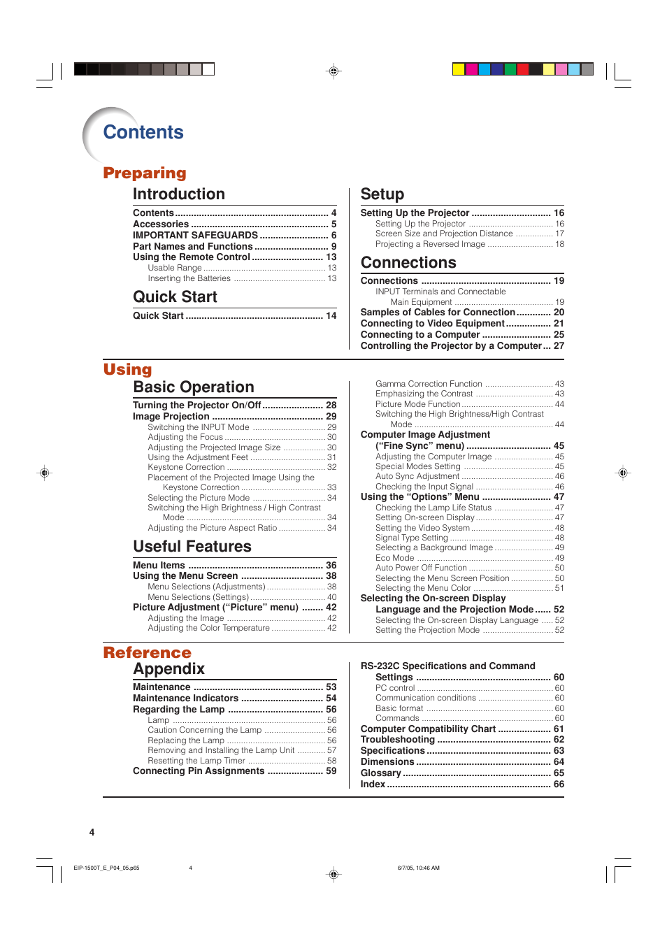 Eiki EIP-1500T User Manual | Page 7 / 71