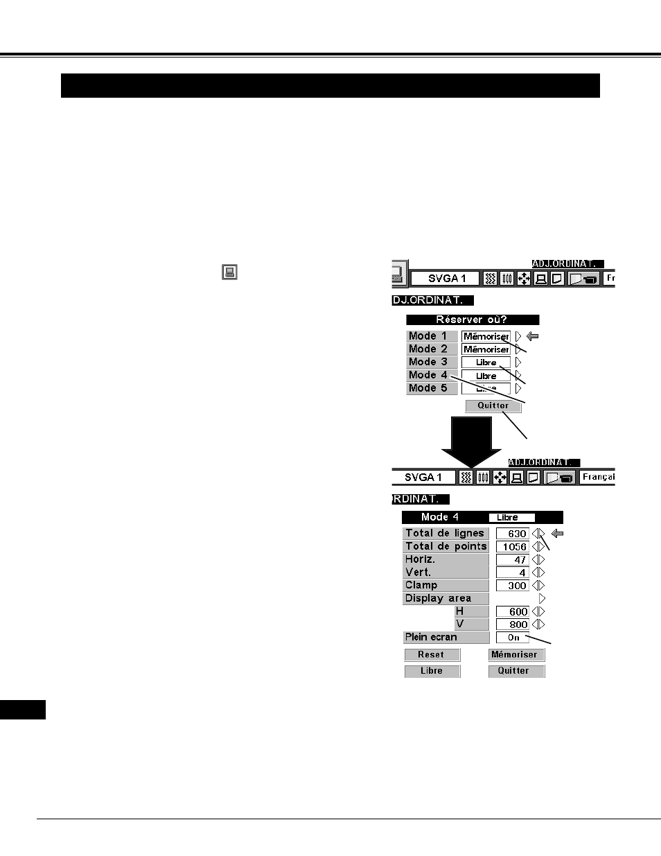 Reglage d’ordinateur | Eiki LC-NB2 User Manual | Page 116 / 232
