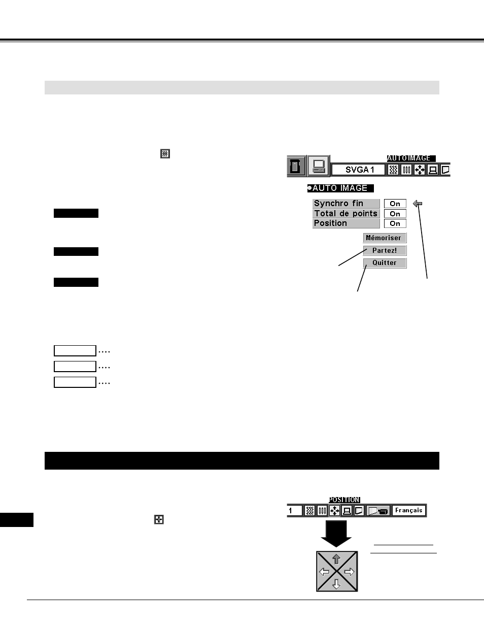 Reglage de la position d’image, Mode d’ordinateur, Fonction d’image automatique | Eiki LC-NB2 User Manual | Page 120 / 232