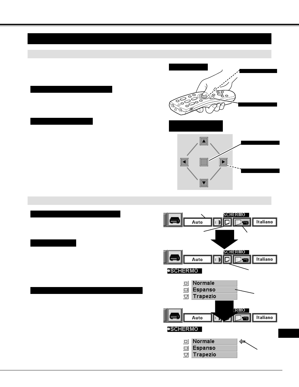 Utilizzo del menu su schermo, Operazioni preliminari | Eiki LC-NB2 User Manual | Page 155 / 232