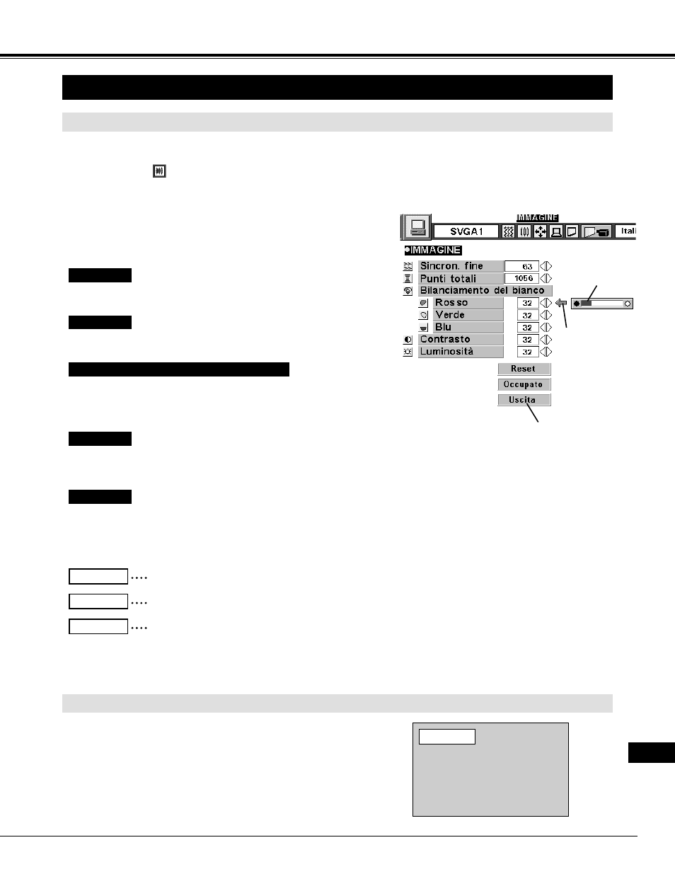Regolazione della fotografia dell’immagine 1 2, Modalità computer, Regolazione manuale della fotografia dell’immagine | Funzione di normalizzazione | Eiki LC-NB2 User Manual | Page 165 / 232