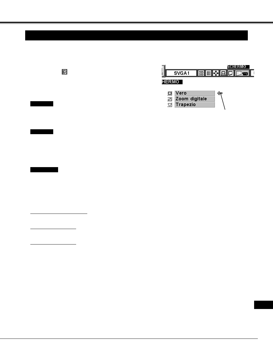 Regolazione dello schermo dell’immagine, Modalità computer | Eiki LC-NB2 User Manual | Page 167 / 232