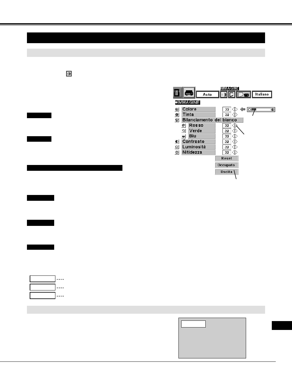 Regolazione della fotografia dell’immagine, Modalità video, Funzione di normalizzazione | Eiki LC-NB2 User Manual | Page 169 / 232