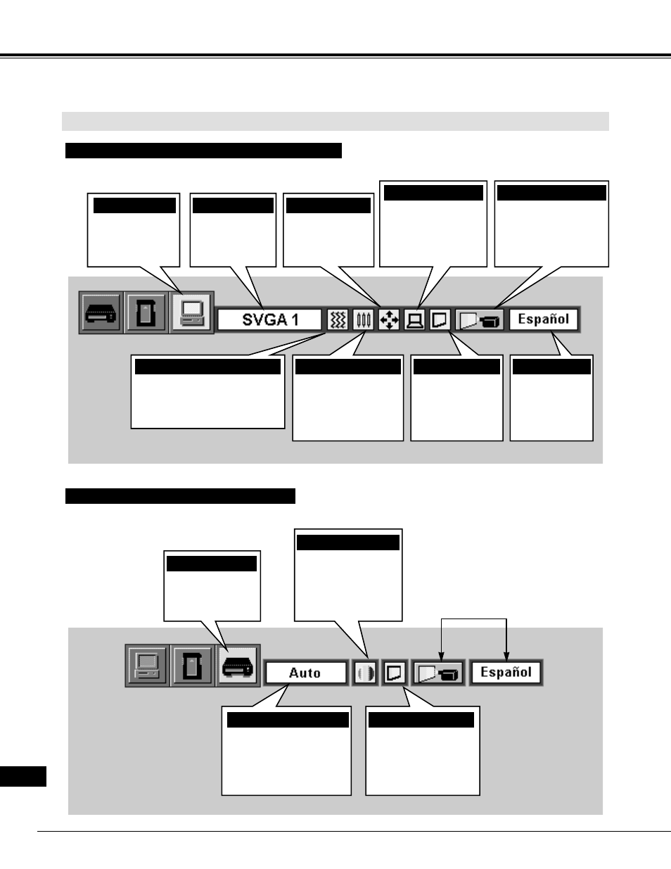 Antes de usar, Barra de menú | Eiki LC-NB2 User Manual | Page 202 / 232