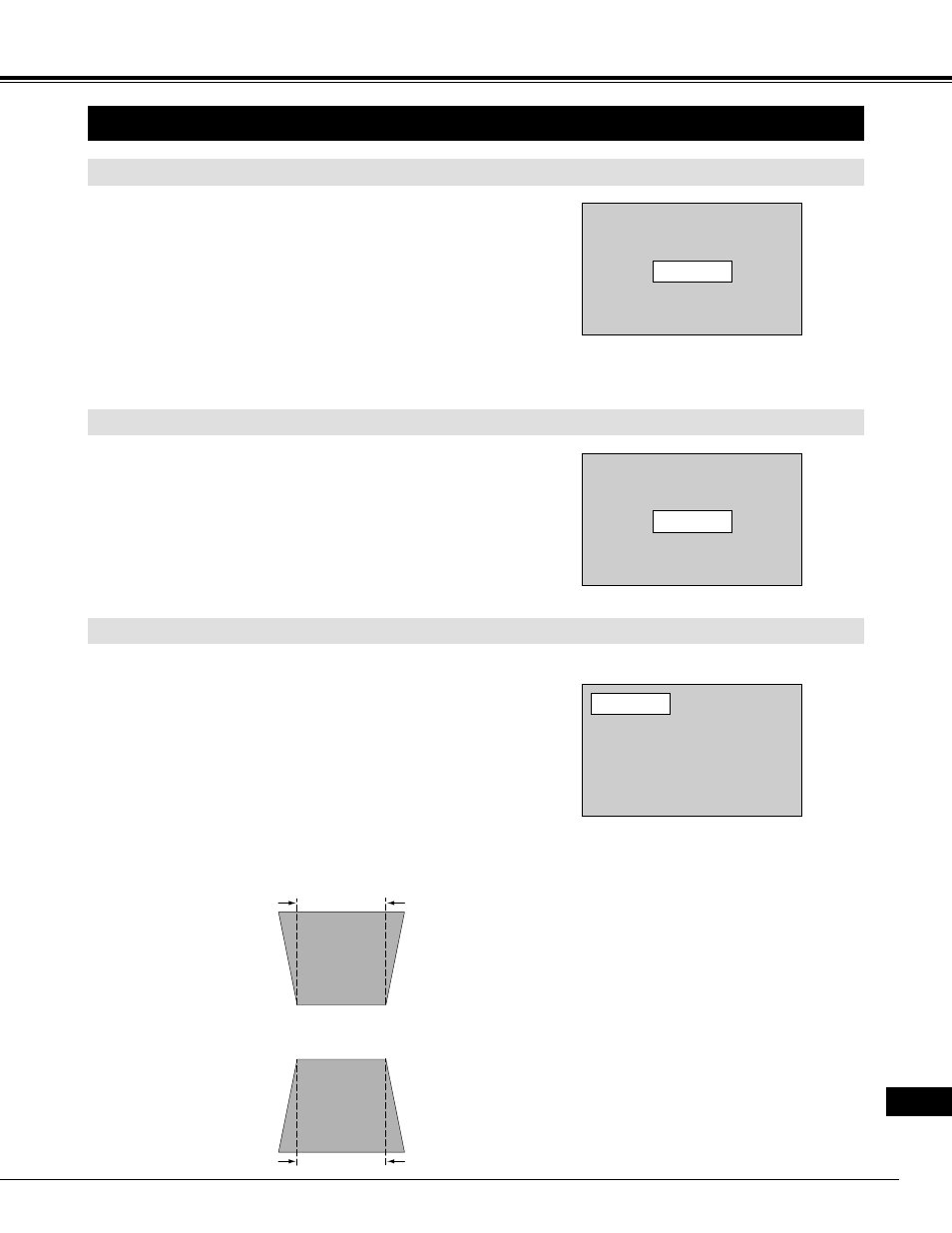 Ajuste de la imagen, Funciones básicas, Ajuste del zoom | Ajuste del enfoque, Ajuste de distorsión trapezoidal | Eiki LC-NB2 User Manual | Page 205 / 232
