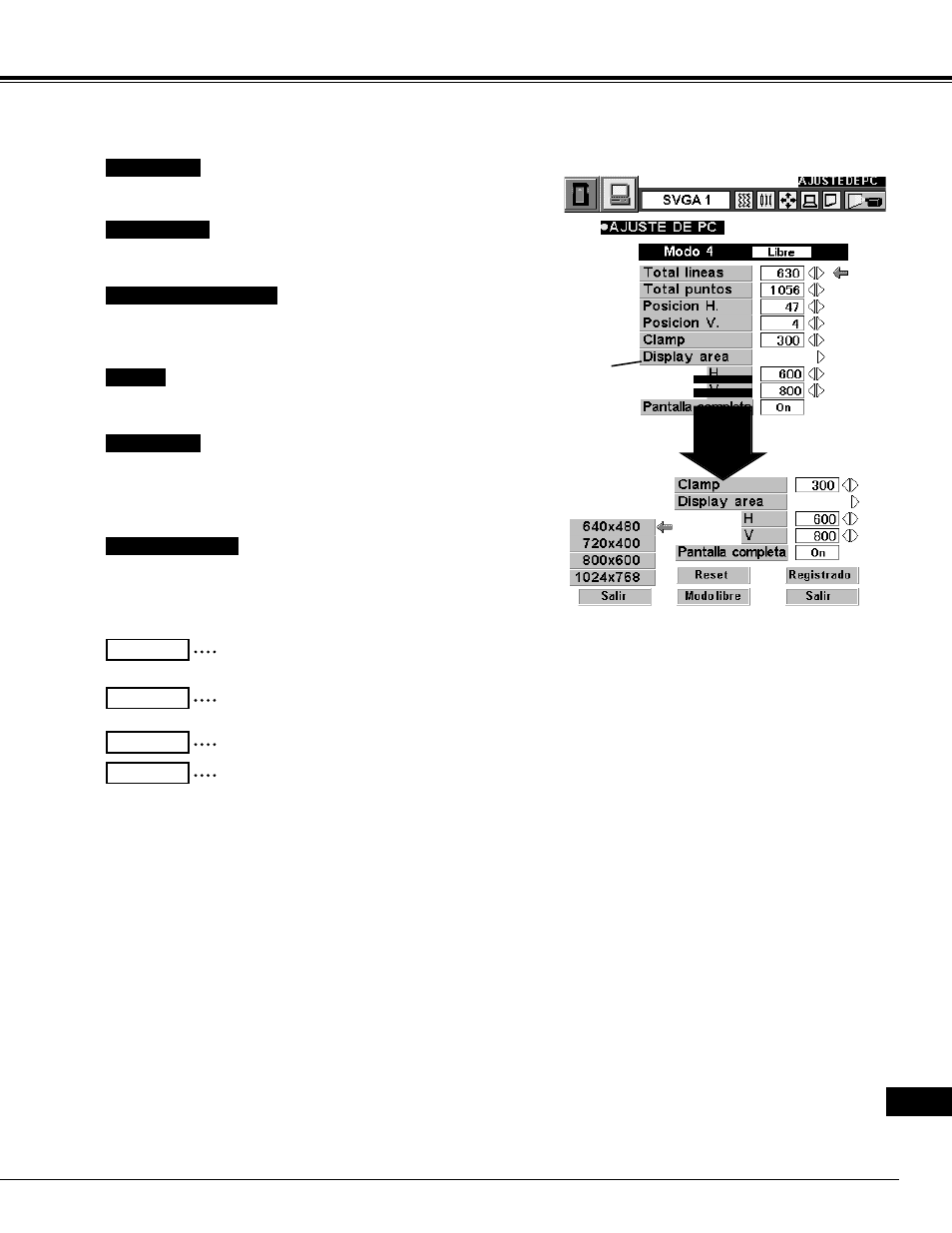 Modo de ordenador | Eiki LC-NB2 User Manual | Page 209 / 232