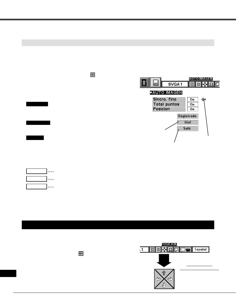 Ajuste de posición de la imagen, Modo de ordenador, Función de imagen automática | Eiki LC-NB2 User Manual | Page 212 / 232