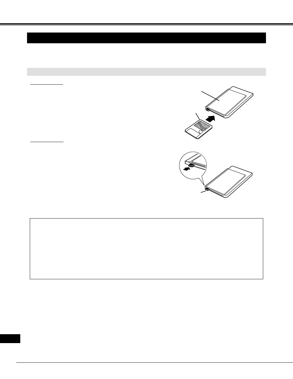 Adaptador de tarjeta pc y smartmedia, Modo mci, Instalación/desmontaje de la smartmedia | Eiki LC-NB2 User Manual | Page 222 / 232