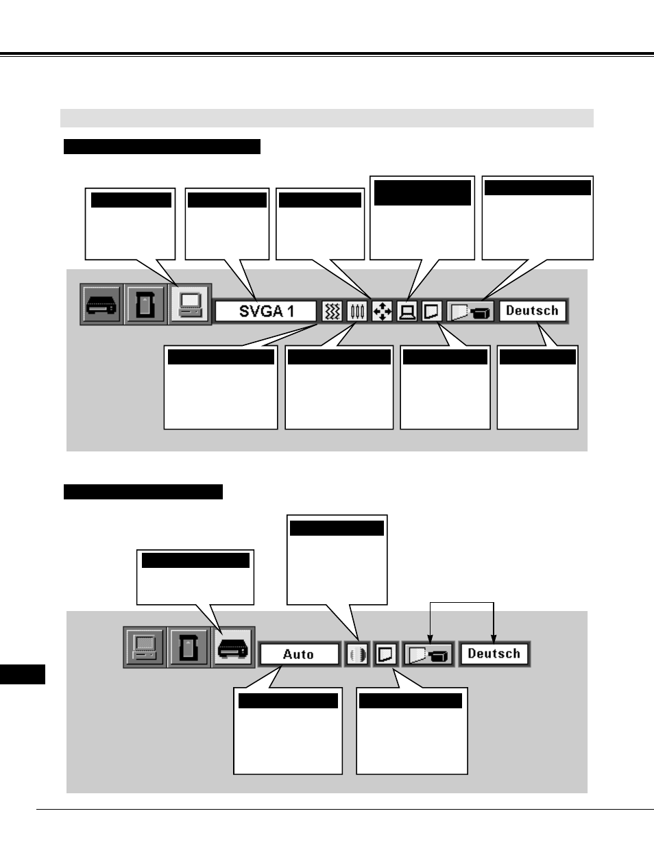 Vor der inbetriebnahme menüleiste | Eiki LC-NB2 User Manual | Page 64 / 232