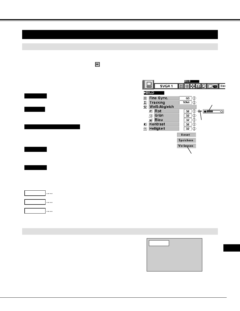 Bildeinstellung 1 2, Computerbetriebsart, Manuelle bildeinstellung | Normal-bildeinstellung | Eiki LC-NB2 User Manual | Page 73 / 232