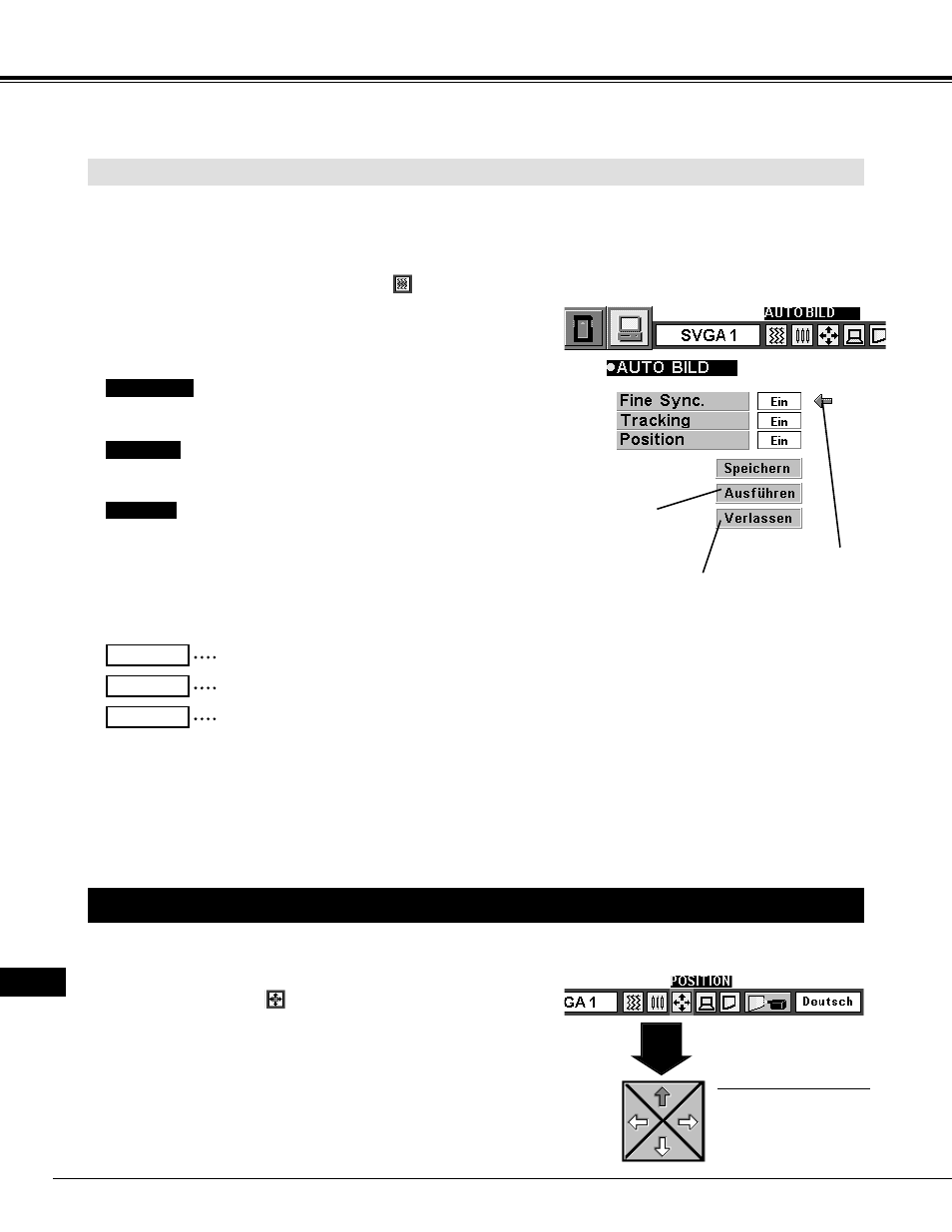 Bildpositionseinstellung, Computerbetriebsart, Auto-bildeinstellfunktion | Eiki LC-NB2 User Manual | Page 74 / 232