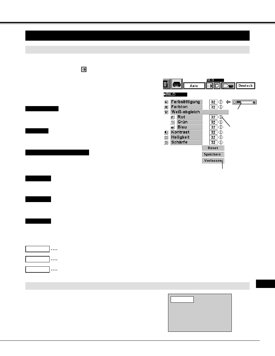 Bildeinstellung, Videobetriebsart, Einstellen des wiedergabebildes | Normal-bildeinstellung | Eiki LC-NB2 User Manual | Page 77 / 232