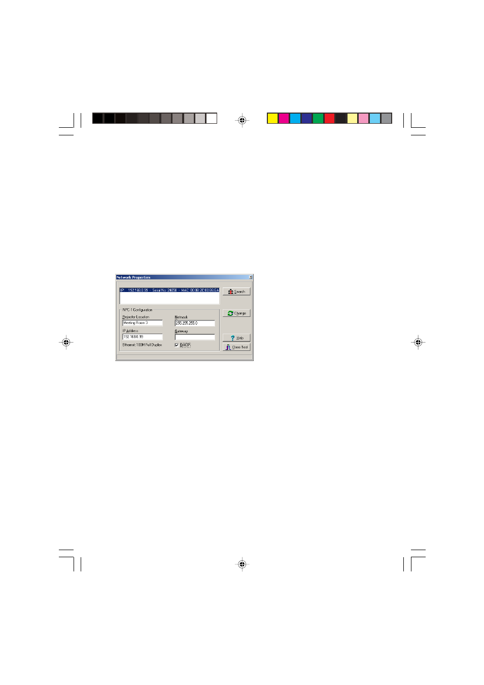 Dhcp setting | Eiki NPC-1 User Manual | Page 15 / 28