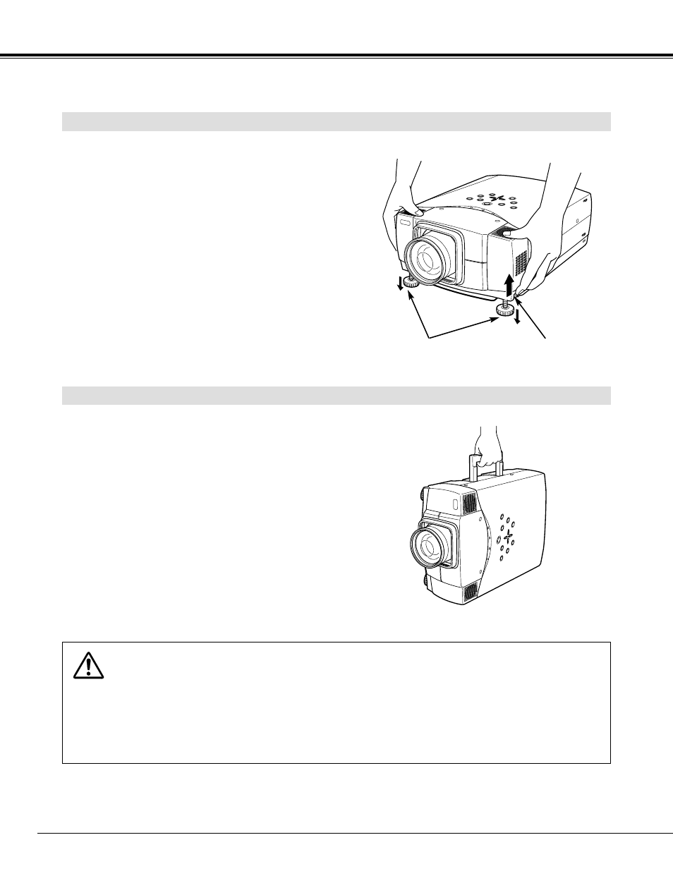 Adjustable feet, Moving projector | Eiki LC-X1000 User Manual | Page 10 / 44
