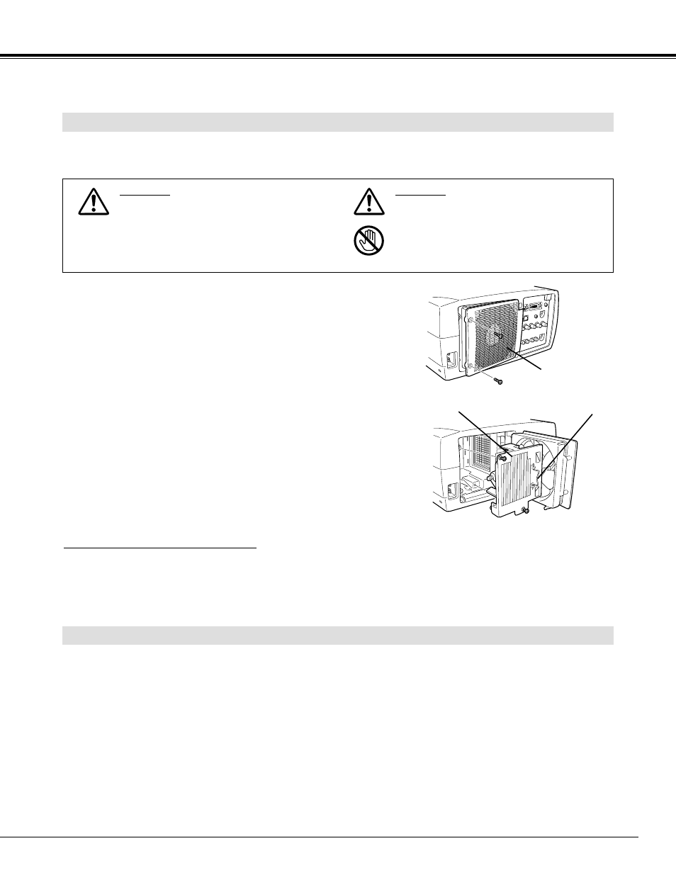 Lamp replacement, Lamp replace counter | Eiki LC-X1000 User Manual | Page 39 / 44