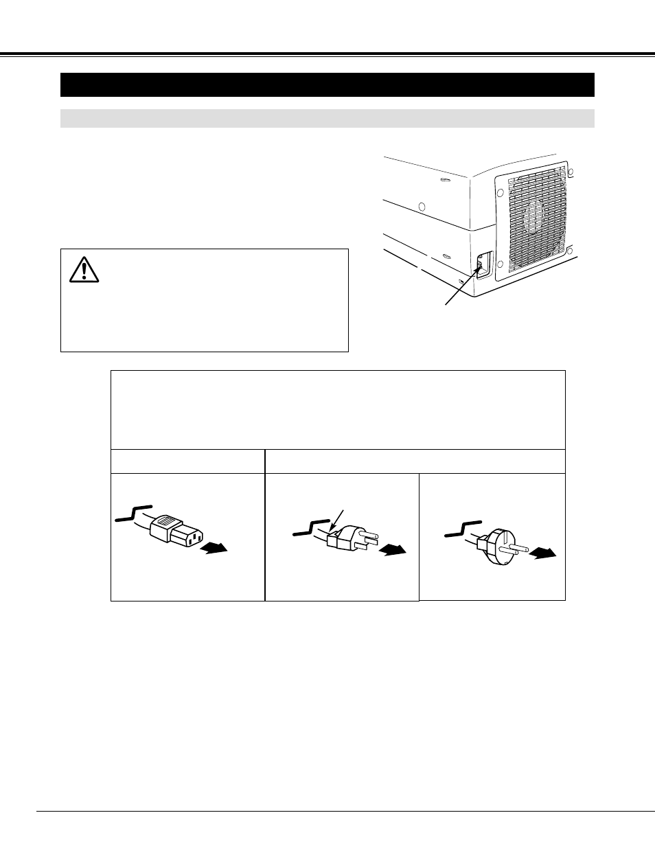 Setting-up projector, Connecting ac power cord, Preparation | Projector side ac outlet side | Eiki LC-X1000 User Manual | Page 8 / 44