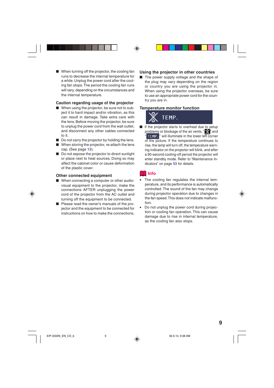 Eiki EIP-3000N User Manual | Page 13 / 68