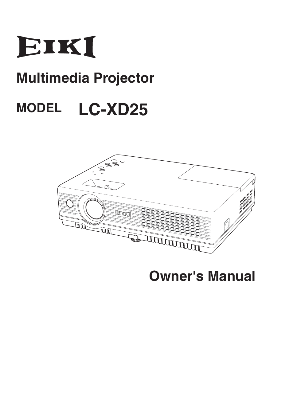 Eiki XGA Diamond Series LC-XD25 User Manual | 75 pages