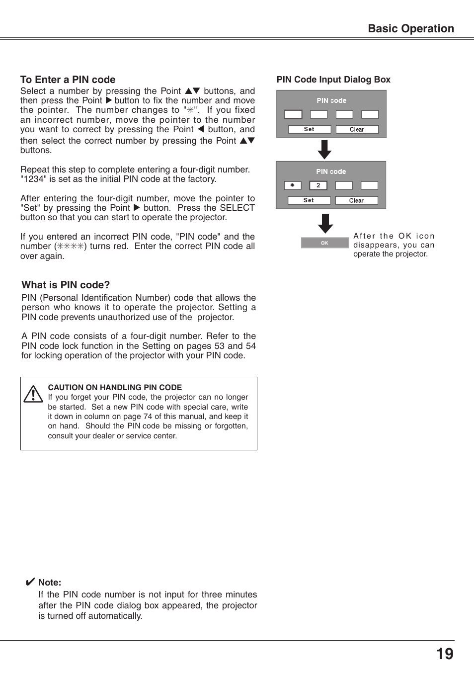 Basic operation | Eiki XGA Diamond Series LC-XD25 User Manual | Page 19 / 75