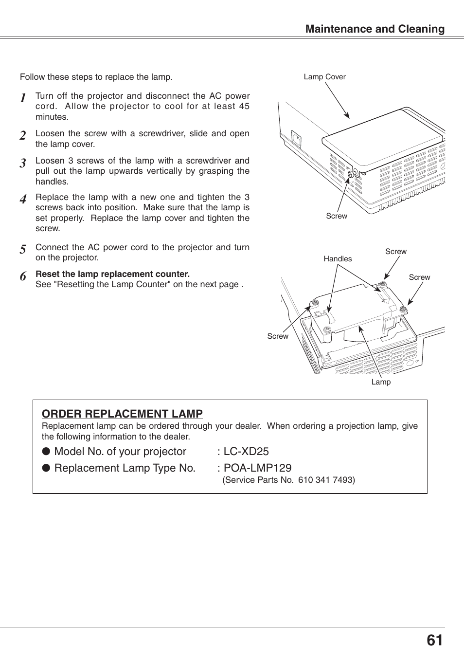 Eiki XGA Diamond Series LC-XD25 User Manual | Page 61 / 75