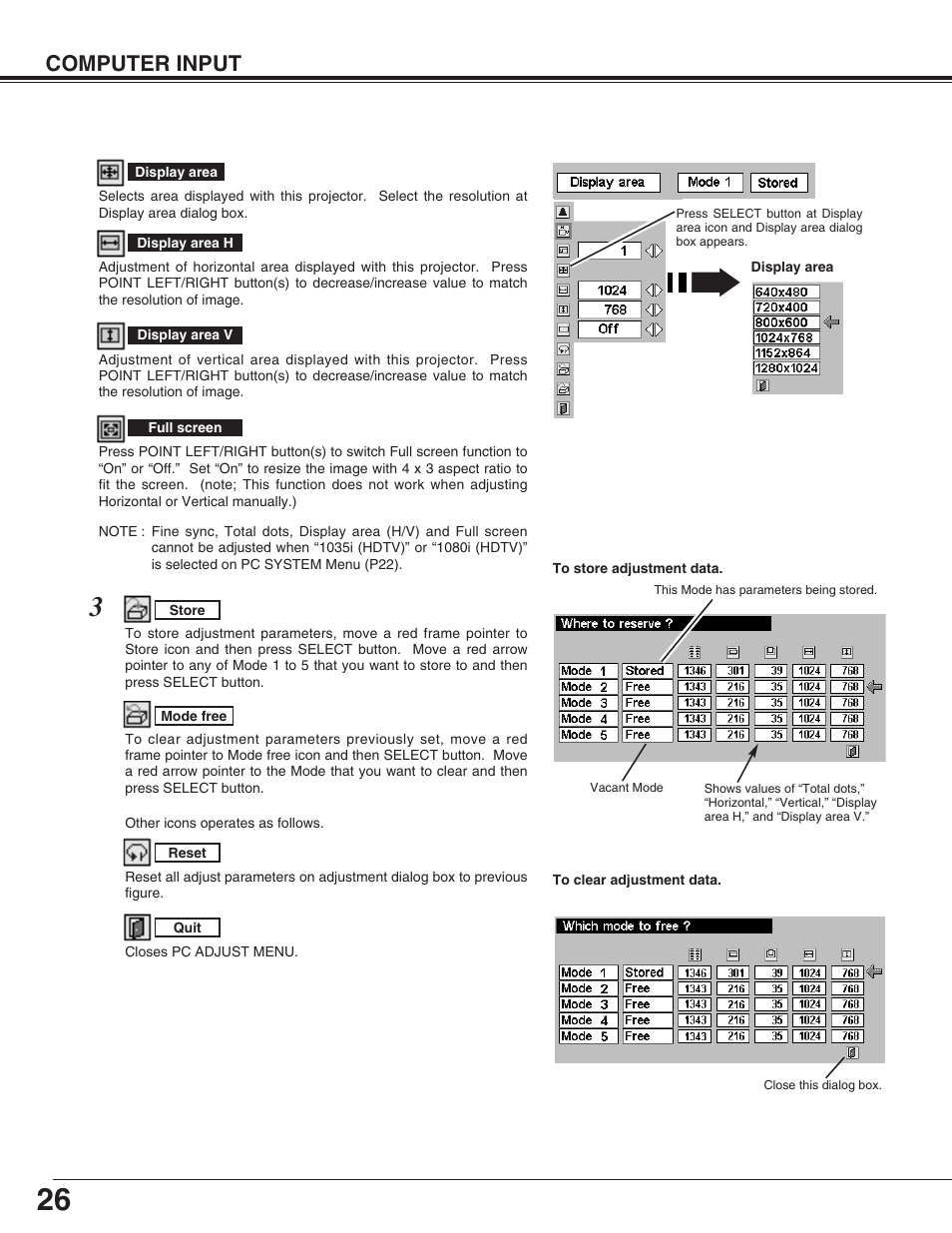 Computer input | Eiki LC-SM4 User Manual | Page 26 / 44