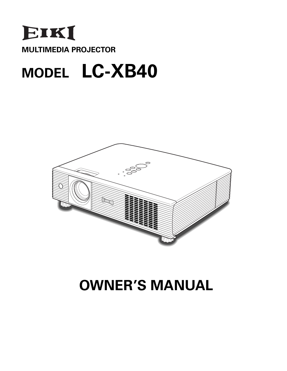 Eiki MODEL LC-XB40 User Manual | 66 pages