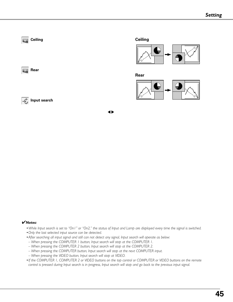Setting | Eiki MODEL LC-XB40 User Manual | Page 45 / 66