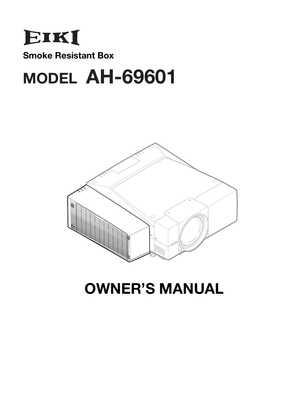 Eiki Smoke Resistant Box AH-69601 User Manual | 14 pages