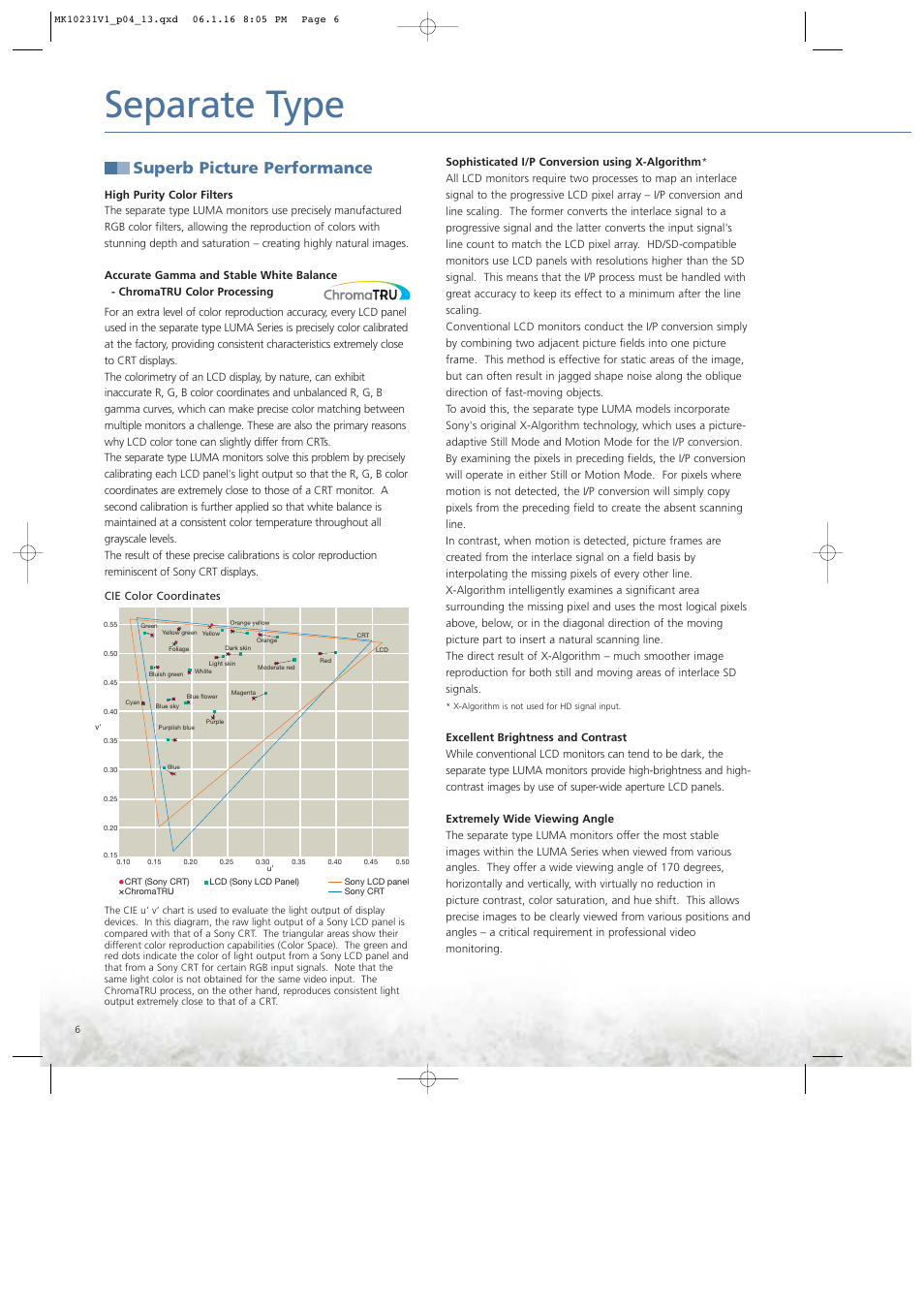 Separate type, Superb picture performance | Ergotron LUMA User Manual | Page 6 / 20