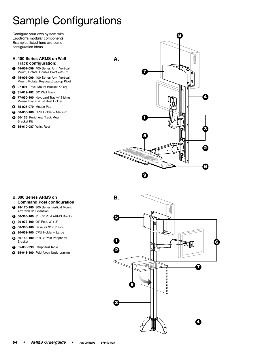 Sample configurations, A. b | Ergotron 870-03-005 User Manual | Page 64 / 68