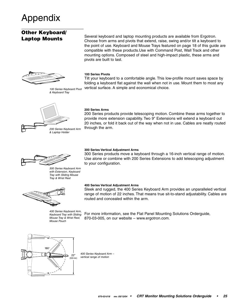 Appendix, Other keyboard/ laptop mounts | Ergotron CRT Monitor User Manual | Page 25 / 28