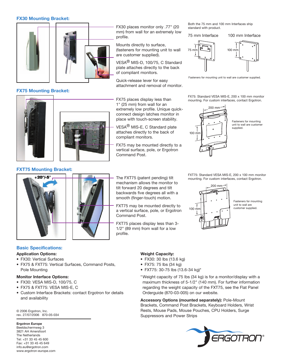 Ergotron FX75 User Manual | Page 2 / 2
