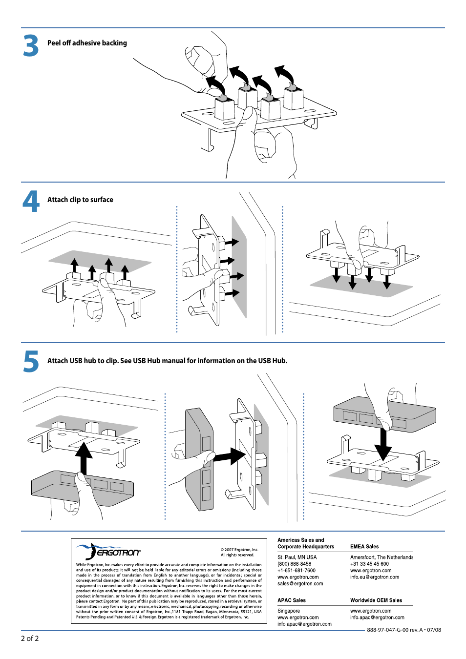 Ergotron USB Hub Mounting Clip User Manual | Page 2 / 2