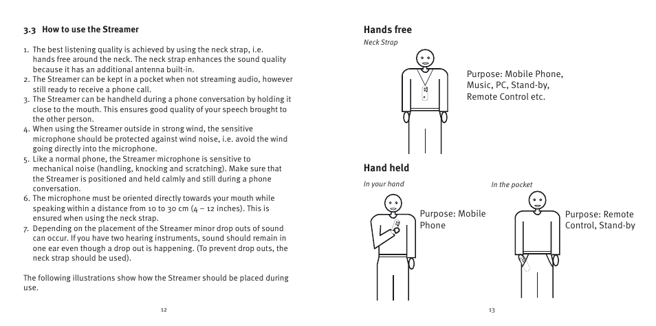 Hands free, Hand held | Epoq Steamer User Manual | Page 7 / 35