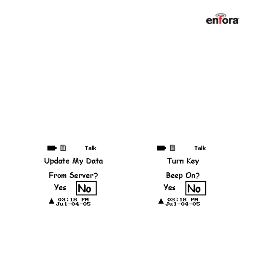 Update me, Key beep on/off | Enfora TicTalk User Manual | Page 71 / 94