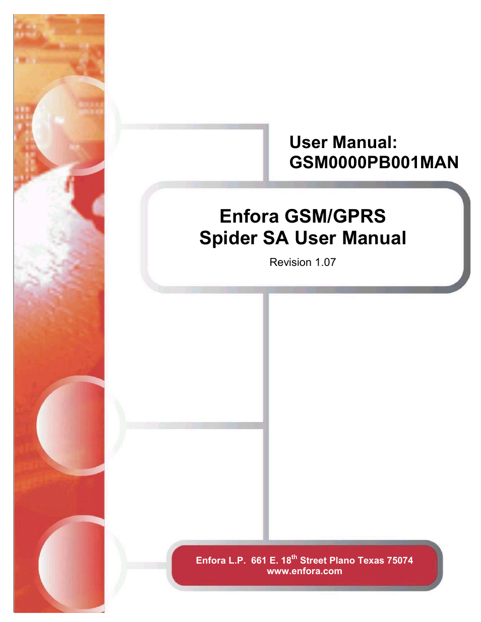 Enfora GSM0000PB001MAN User Manual | 23 pages