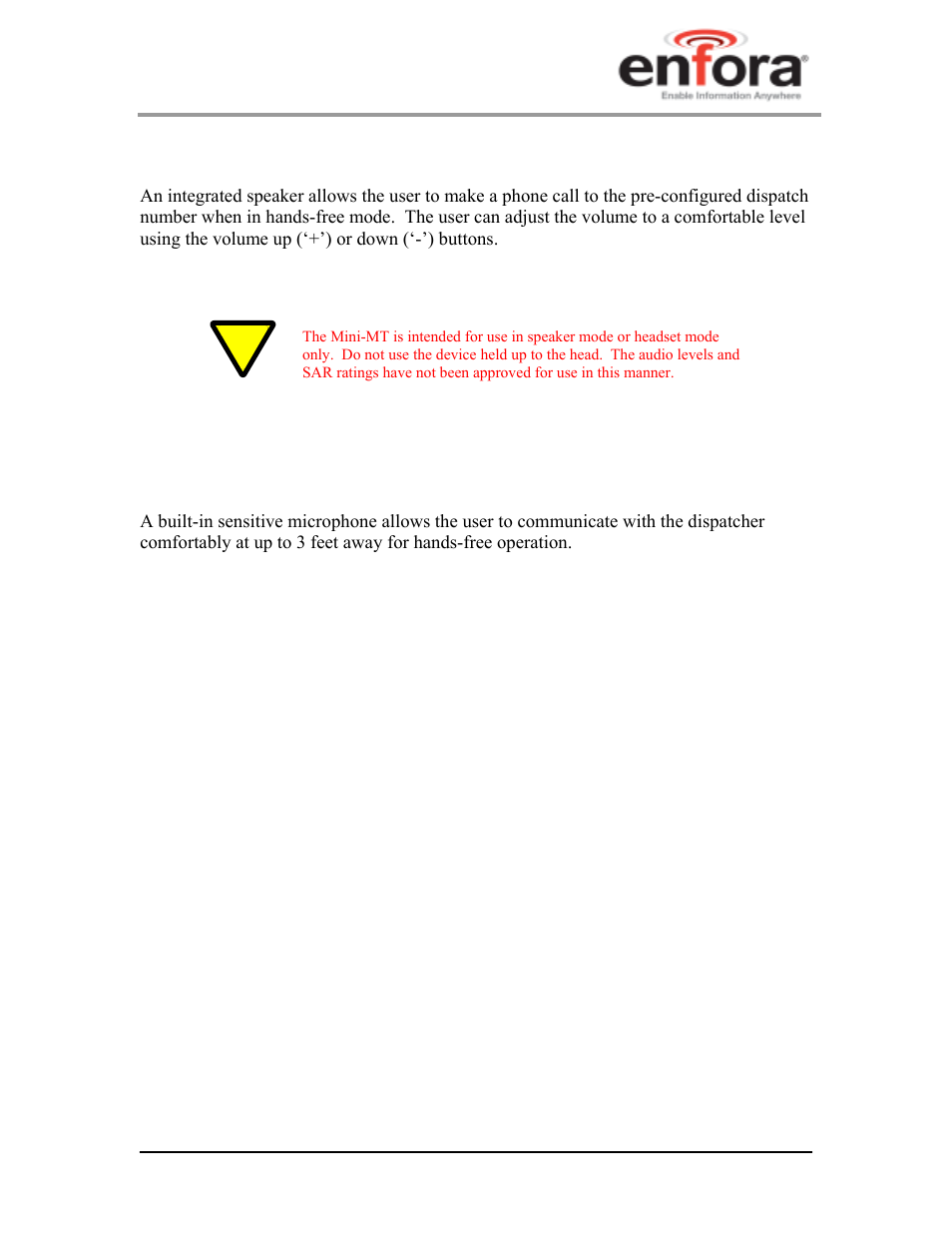 3 speaker, 4 microphone, Speaker | Microphone | Enfora GSM2228UG001 User Manual | Page 18 / 55
