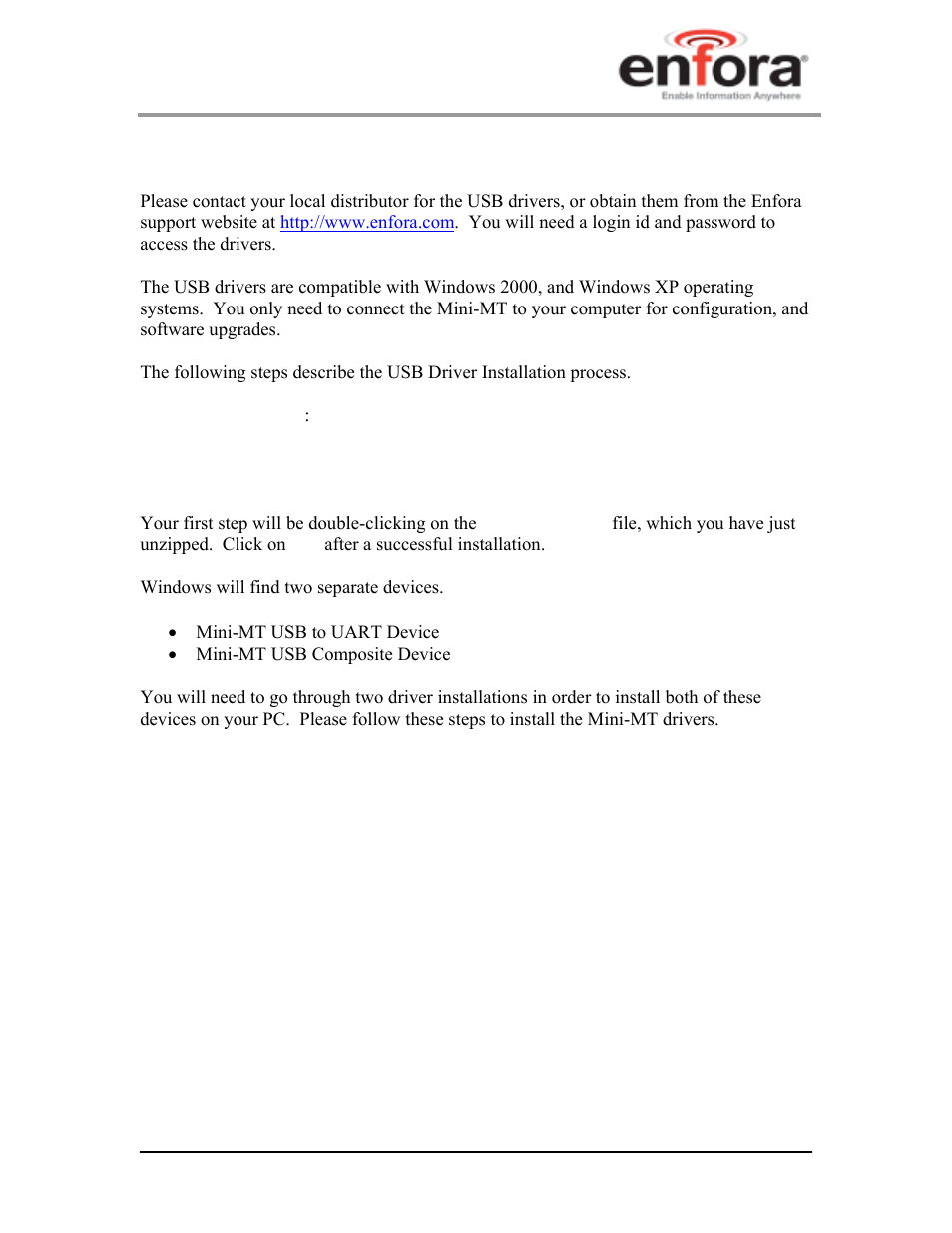 8 pc software installation, Pc software installation | Enfora GSM2228UG001 User Manual | Page 27 / 55
