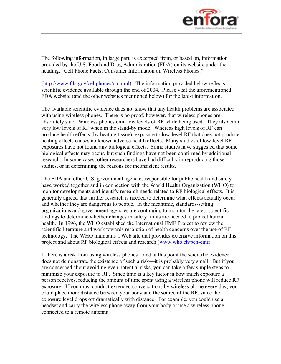 2 scientific evidence on rf exposure, Cientific evidence on, Exposure | Enfora GSM2228UG001 User Manual | Page 51 / 55
