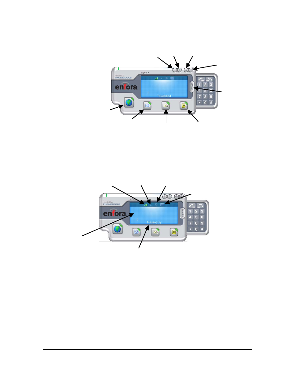 Button definitions, Display definitions | Enfora GSM0110 User Manual | Page 37 / 44