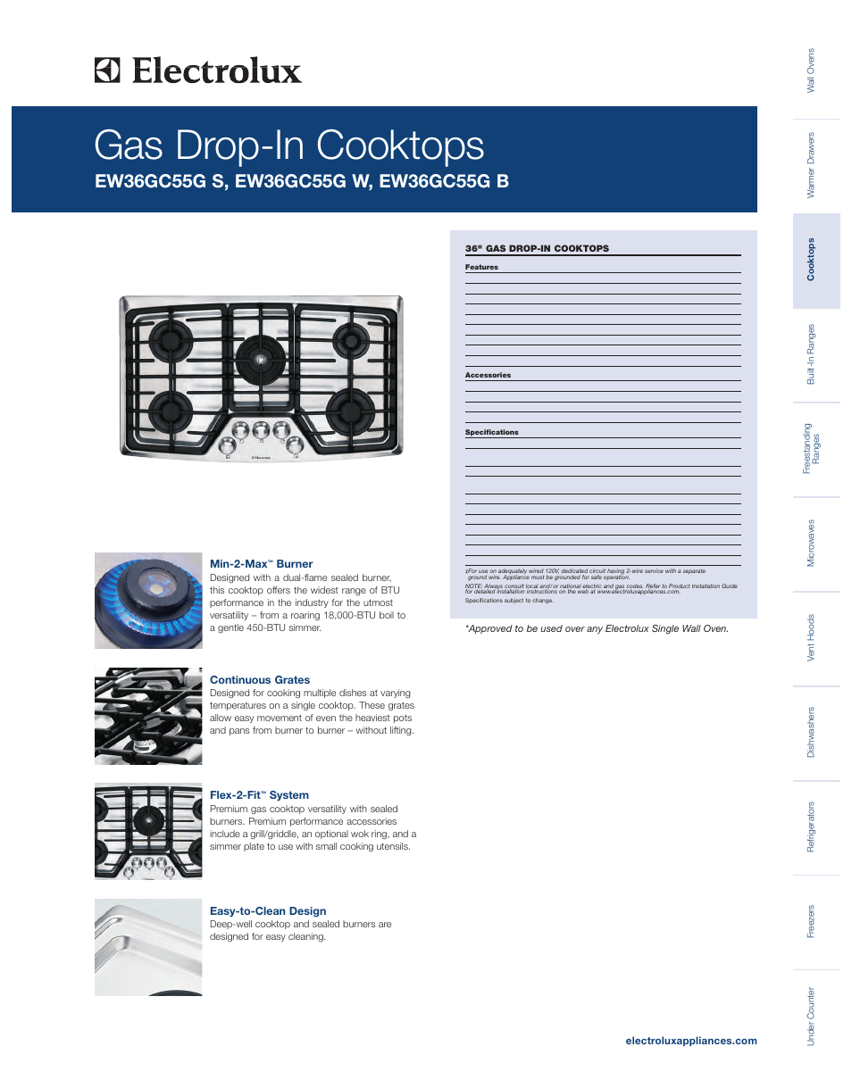 Electrolux MIN 2 MAX EW36GC55G W User Manual | 2 pages