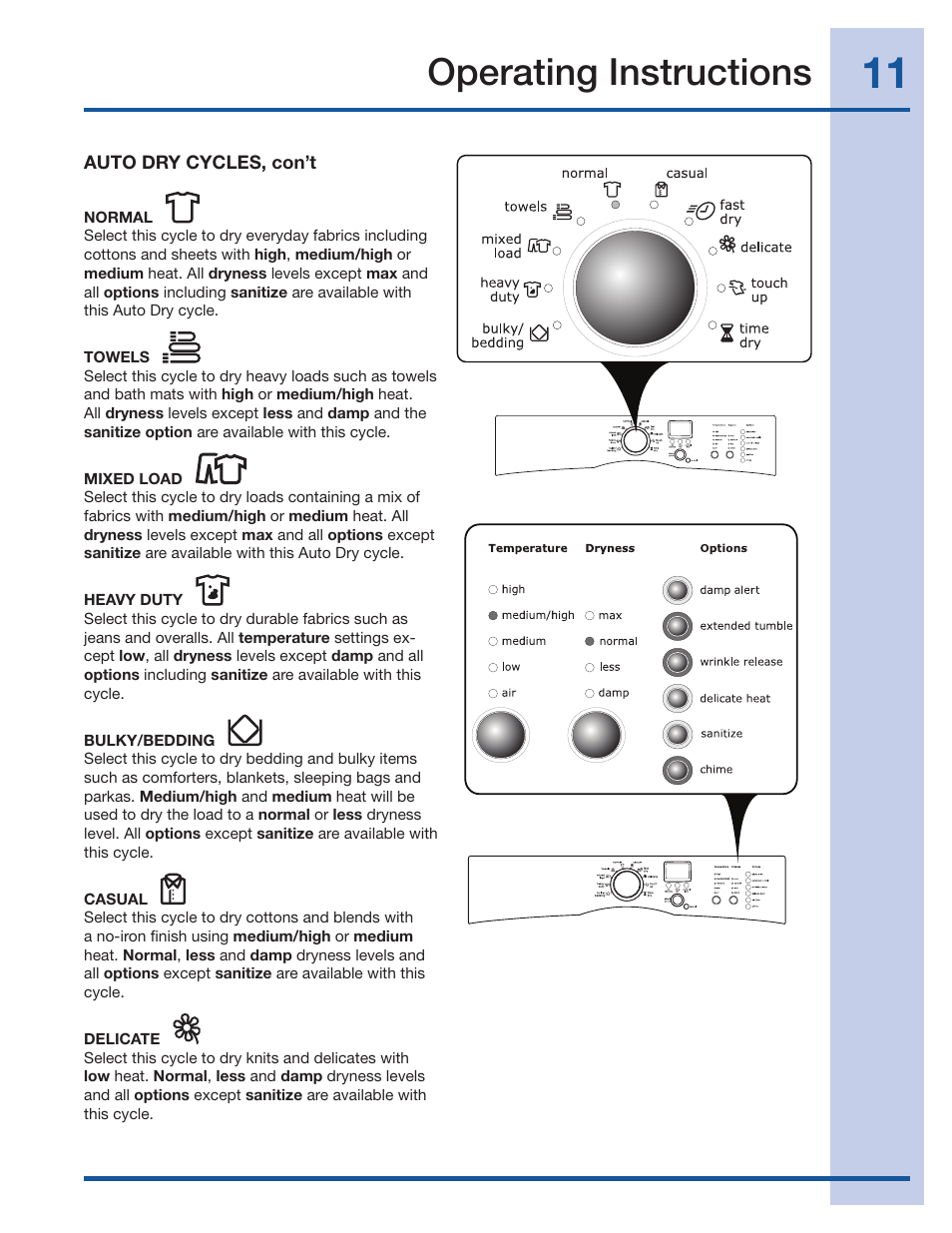 Operating instructions | Electrolux IQ-Touch 137018300 A User Manual | Page 11 / 24